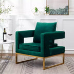 Fauteuil d'appoint contemporain rembourré Roundhill Furniture Lenola, vert