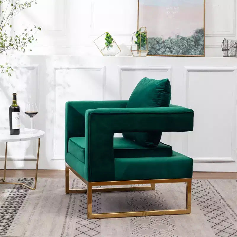 Fauteuil d'appoint contemporain rembourré Roundhill Furniture Lenola, vert