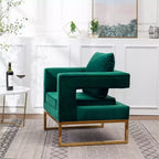 Fauteuil d'appoint contemporain rembourré Roundhill Furniture Lenola, vert