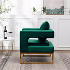 Fauteuil d'appoint contemporain rembourré Roundhill Furniture Lenola, vert