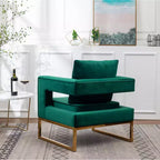 Fauteuil d'appoint contemporain rembourré Roundhill Furniture Lenola, vert