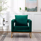 Fauteuil d'appoint contemporain rembourré Roundhill Furniture Lenola, vert