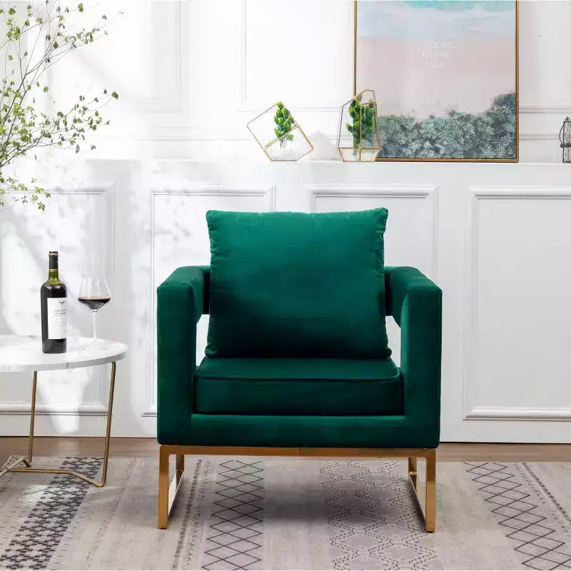 Fauteuil d'appoint contemporain rembourré Roundhill Furniture Lenola, vert