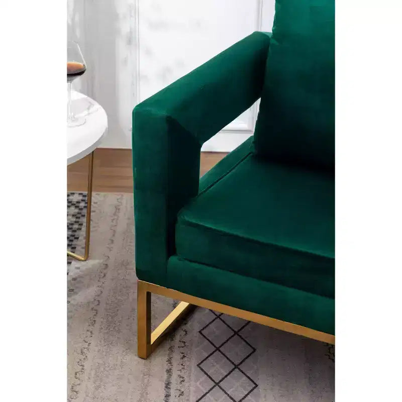 Fauteuil d'appoint contemporain rembourré Roundhill Furniture Lenola, vert