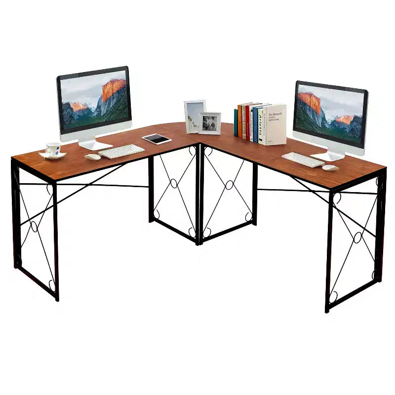 VECELO Bureau d'angle en L pour ordinateur, poste de travail d'écriture pour bureau à domicile, table de jeu de 150 cm