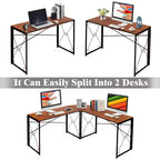 VECELO Bureau d'angle en L pour ordinateur, poste de travail d'écriture pour bureau à domicile, table de jeu de 150 cm