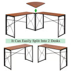 VECELO Bureau d'angle en L pour ordinateur, poste de travail d'écriture pour bureau à domicile, table de jeu de 150 cm