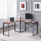 VECELO Bureau d'angle en L pour ordinateur, poste de travail d'écriture pour bureau à domicile, table de jeu de 150 cm