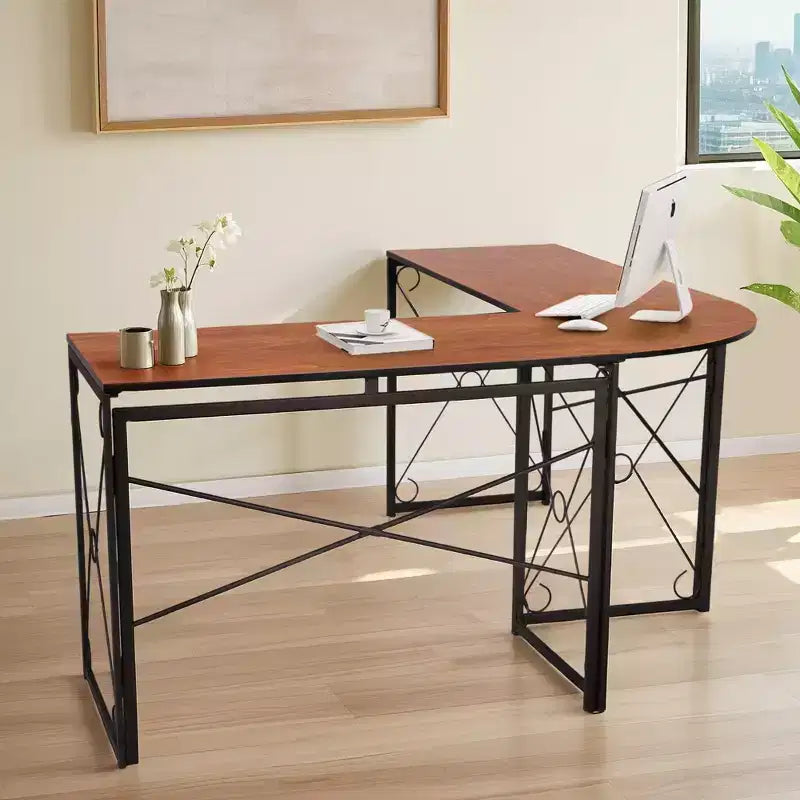 VECELO Bureau d'angle en L pour ordinateur, poste de travail d'écriture pour bureau à domicile, table de jeu de 150 cm