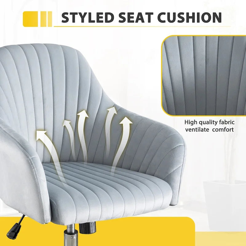 Home Office Leisure Chair with Adjustable Height and Casters