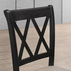 Chaise de salle à manger Roundhill Furniture Windvale rembourrée en tissu, noire, lot de 2