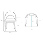Lot de 2 chaises de salle à manger Carrington modernes en velours avec accoudoirs Manhattan Comfort