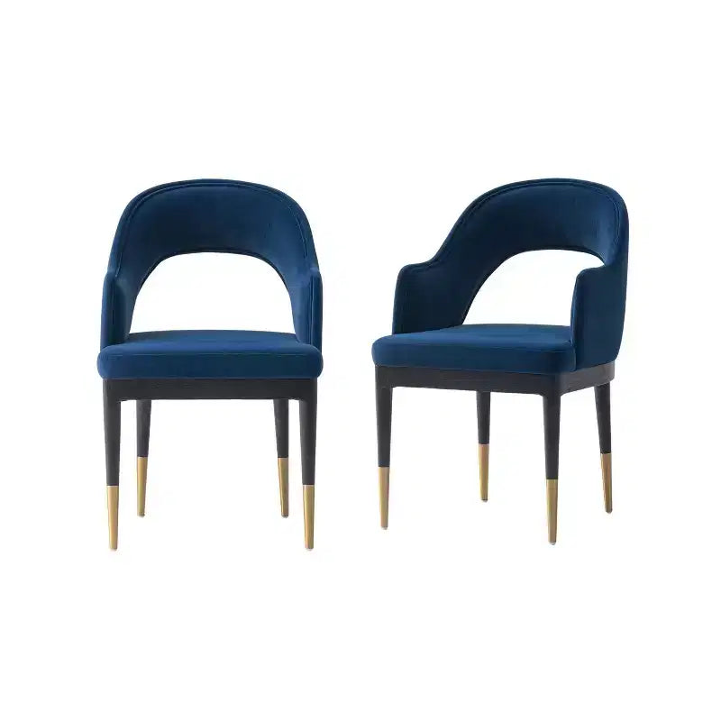 Lot de 2 chaises de salle à manger Carrington modernes en velours avec accoudoirs Manhattan Comfort