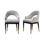 Lot de 2 chaises de salle à manger Carrington modernes en velours avec accoudoirs Manhattan Comfort