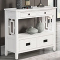 Console Table with 4 Drawers and Storage Shelf