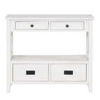 Console Table with 4 Drawers and Storage Shelf