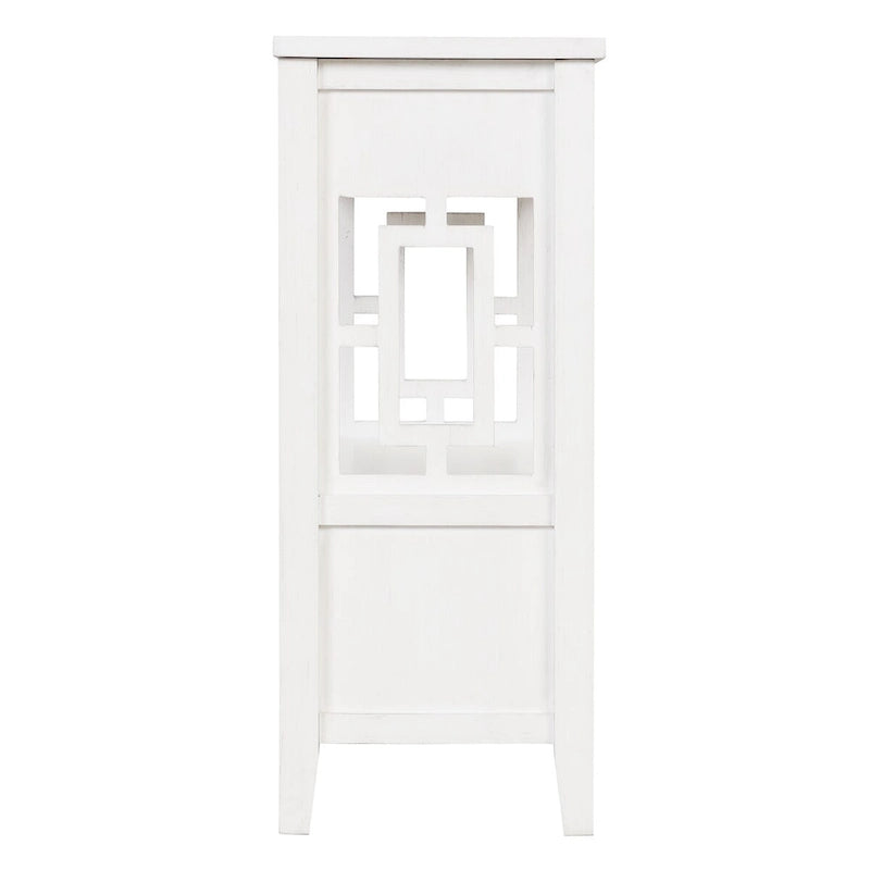 Console Table with 4 Drawers and Storage Shelf