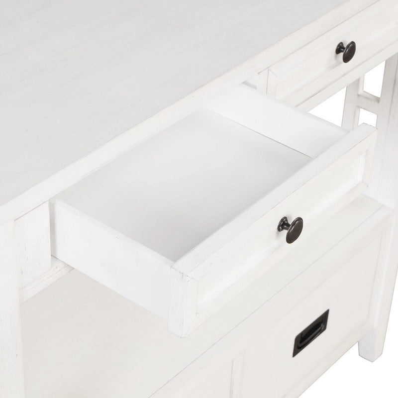 Console Table with 4 Drawers and Storage Shelf