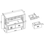 Console Table with 4 Drawers and Storage Shelf