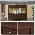Console Table with 4 Drawers and Storage Shelf