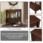 Console Table with 4 Drawers and Storage Shelf