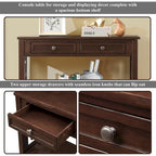 Console Table with 4 Drawers and Storage Shelf