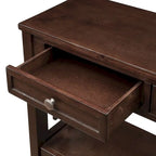 Console Table with 4 Drawers and Storage Shelf