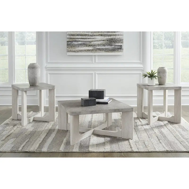 Ensemble table basse et tables d'appoint 3 pièces - 35 larg. x 35 prof. x 17 haut.