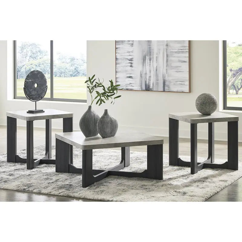 Ensemble table basse et tables d'appoint 3 pièces - 35 larg. x 35 prof. x 17 haut.