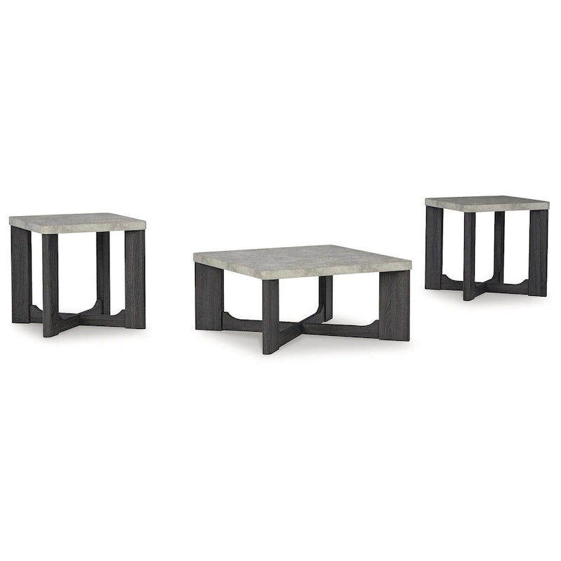 Ensemble table basse et tables d'appoint 3 pièces - 35 larg. x 35 prof. x 17 haut.