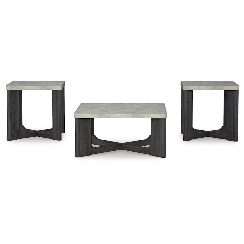 Ensemble table basse et tables d'appoint 3 pièces - 35 larg. x 35 prof. x 17 haut.