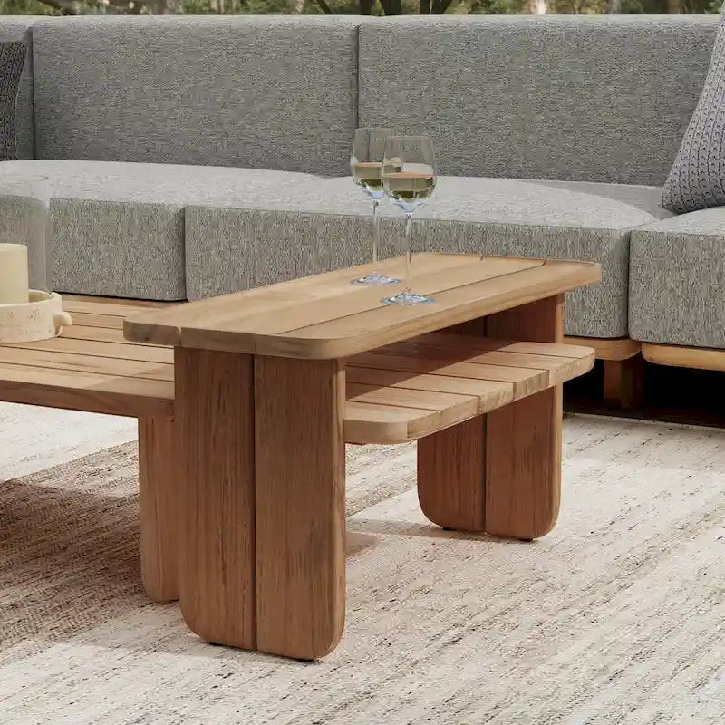 31-Inch Teak Wood Outdoor Coffee Table