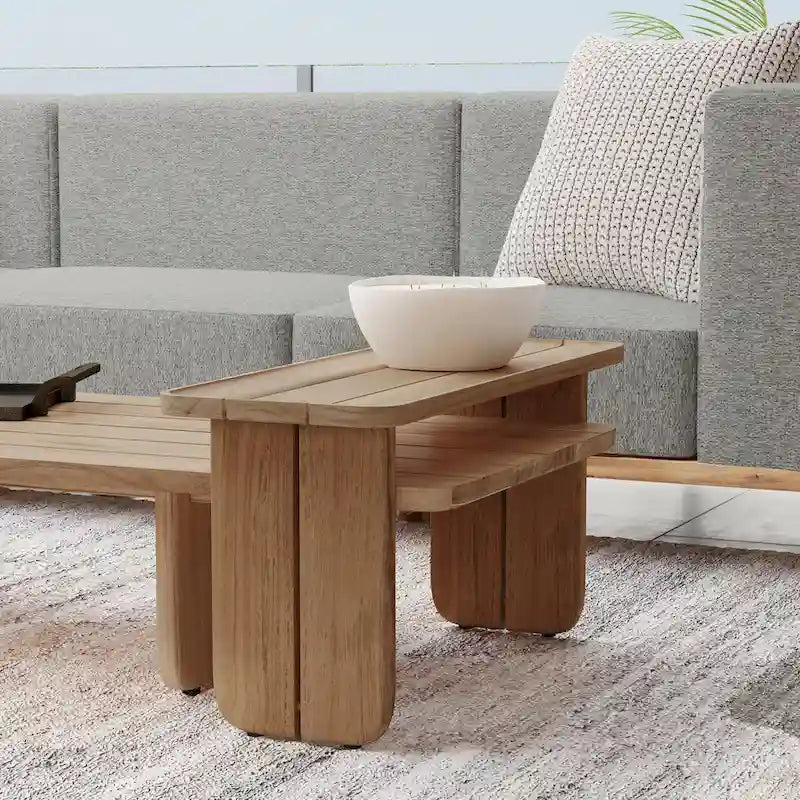 31-Inch Teak Wood Outdoor Coffee Table