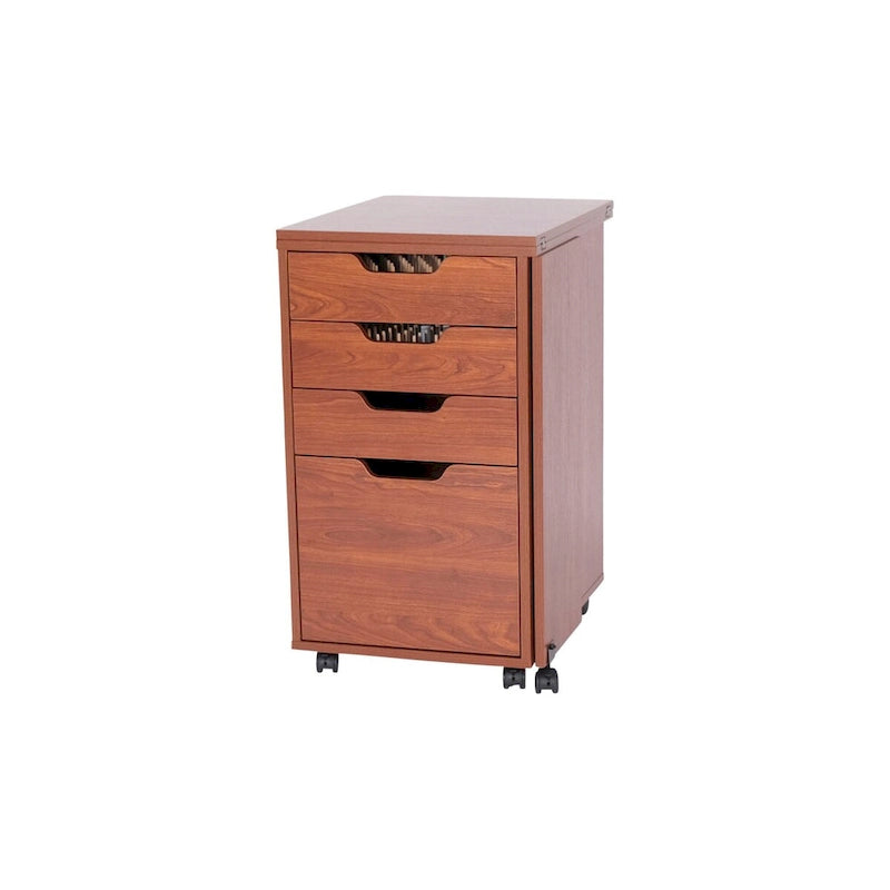 4-Drawer Storage Cabinet with Casters - Grey