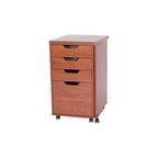 4-Drawer Storage Cabinet with Casters - Grey