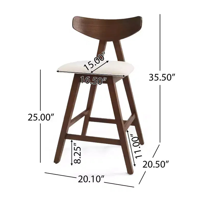 Lot de 2 tabourets de bar Christopher Knight Home Stocker rembourrés hauteur comptoir