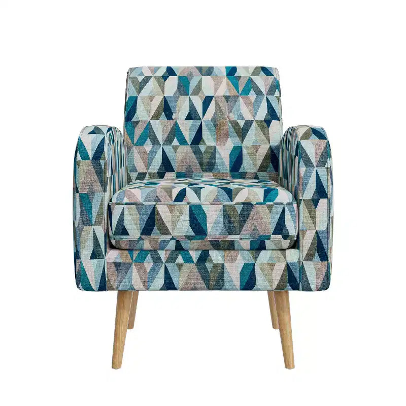 Fauteuil d'appoint Mindy de Handy Living, motif Prism, style moderne du milieu du siècle