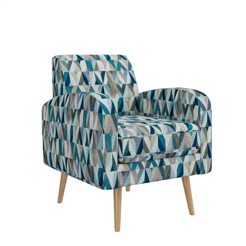 Fauteuil d'appoint Mindy de Handy Living, motif Prism, style moderne du milieu du siècle