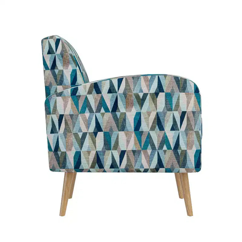 Fauteuil d'appoint Mindy de Handy Living, motif Prism, style moderne du milieu du siècle
