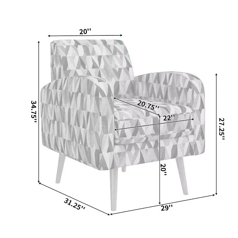 Fauteuil d'appoint Mindy de Handy Living, motif Prism, style moderne du milieu du siècle