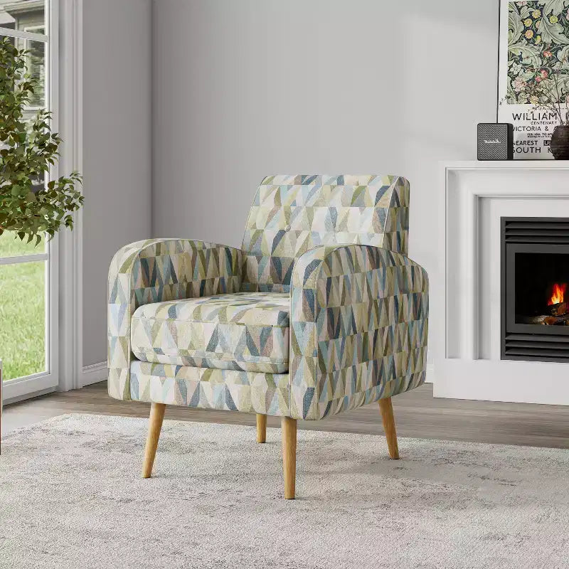 Handy Living Mindy Mid-Century Modern Accent Armchair Prism Pattern