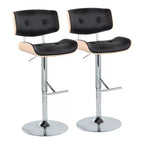LumiSource Set of 2 Lombardi Adjustable Barstools Swivel