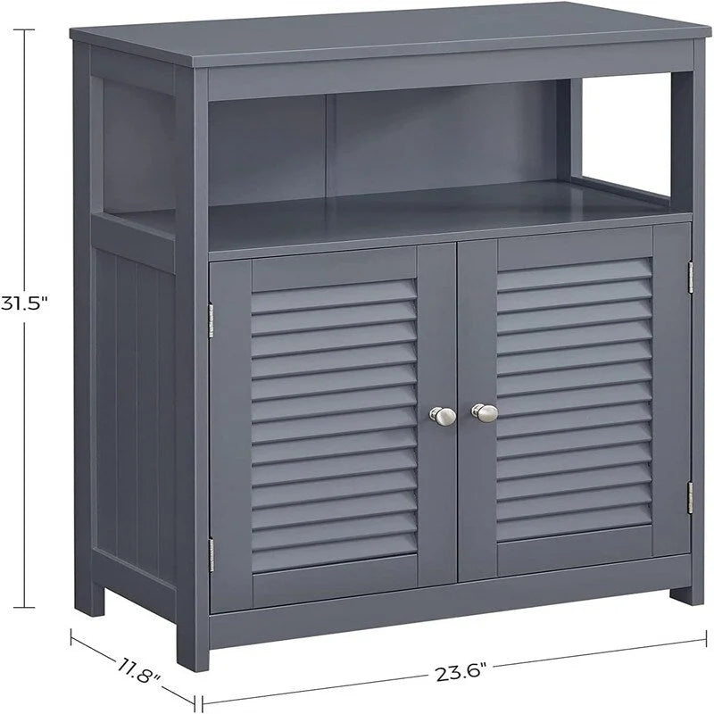 Freestanding Bathroom Floor Cabinet with Open Shelf and 2 Drawers