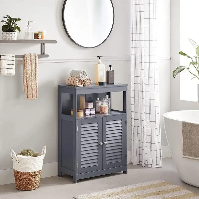 Freestanding Bathroom Floor Cabinet with Open Shelf and 2 Drawers