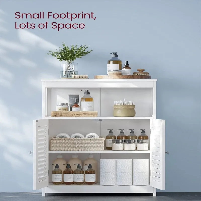 Freestanding Bathroom Floor Cabinet with Open Shelf and 2 Drawers