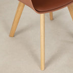 Set of 2 Dining Chairs with Wood Legs