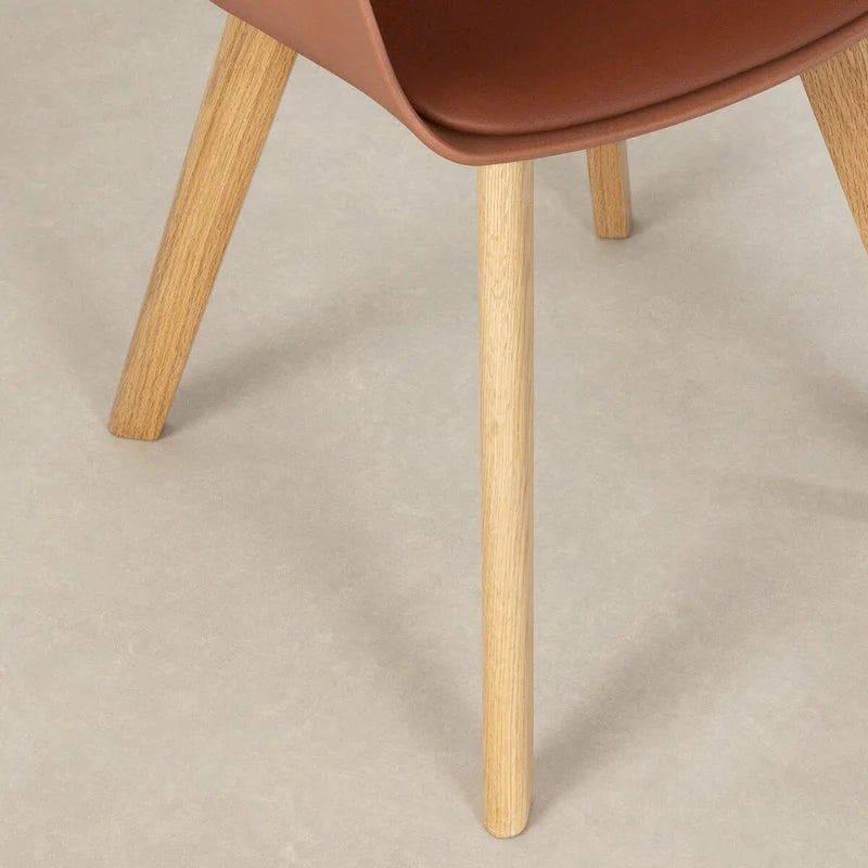 Set of 2 Dining Chairs with Wood Legs