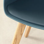 Set of 2 Dining Chairs with Wood Legs