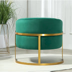 Velvet Accent Armchair with Gold Metal Frame