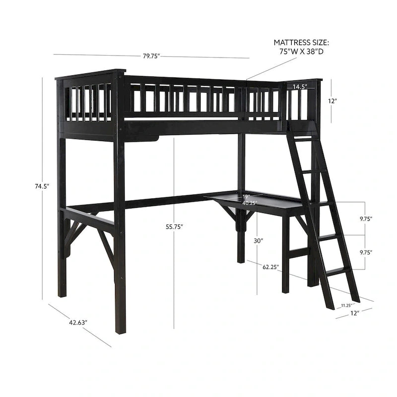 Twin Study Loft Bed